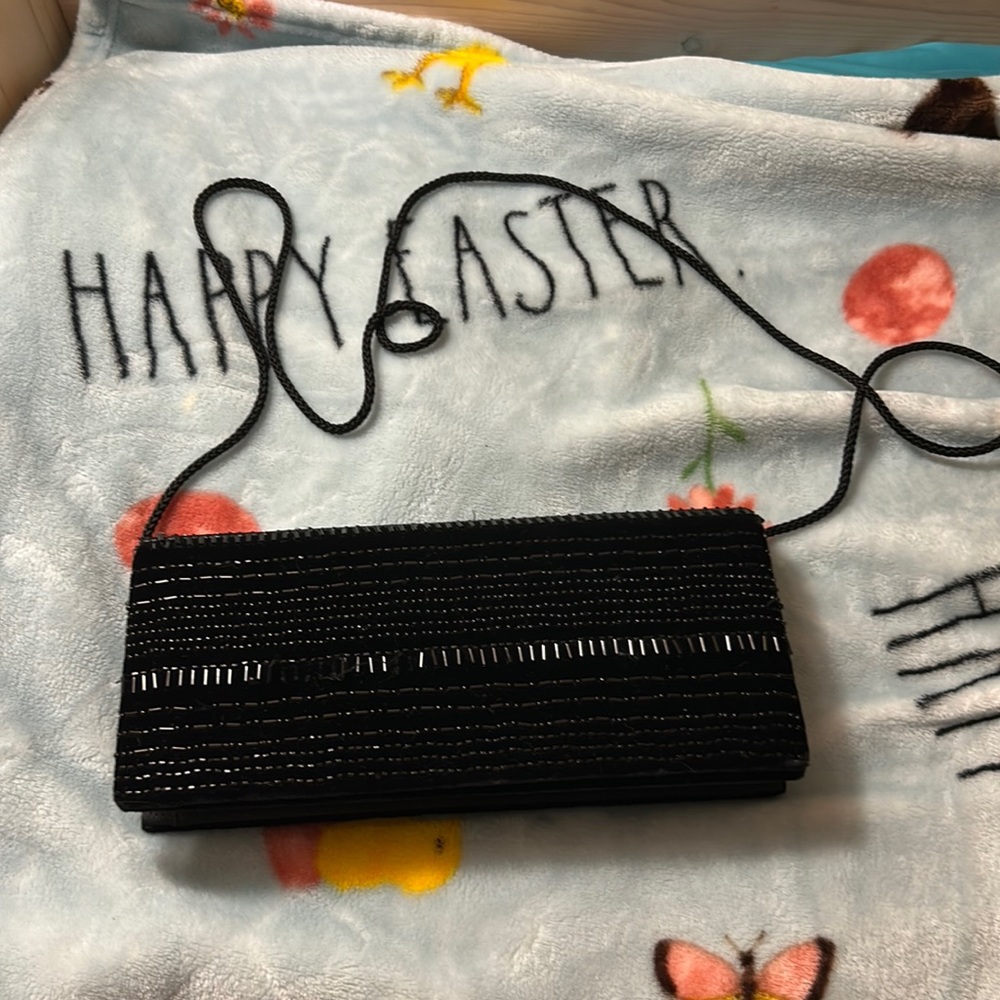 Black Beaded Clutch